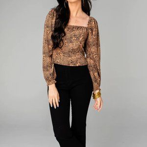 BuddyLove Bailey Smocked Back Top Sz L